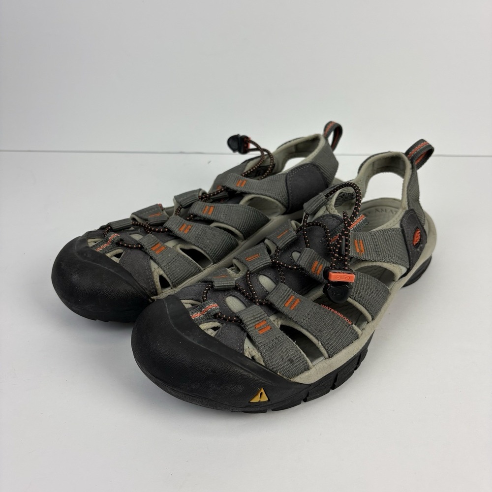 KEEN Newport H2 Steel Gray & Orange Waterproof Water Hiking Sandals Size US 10